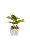 Artificial Leaf Plant with Pot Faux Greenery Potted Decorative Plant for Home Office Indoor Outdoor Décoration.