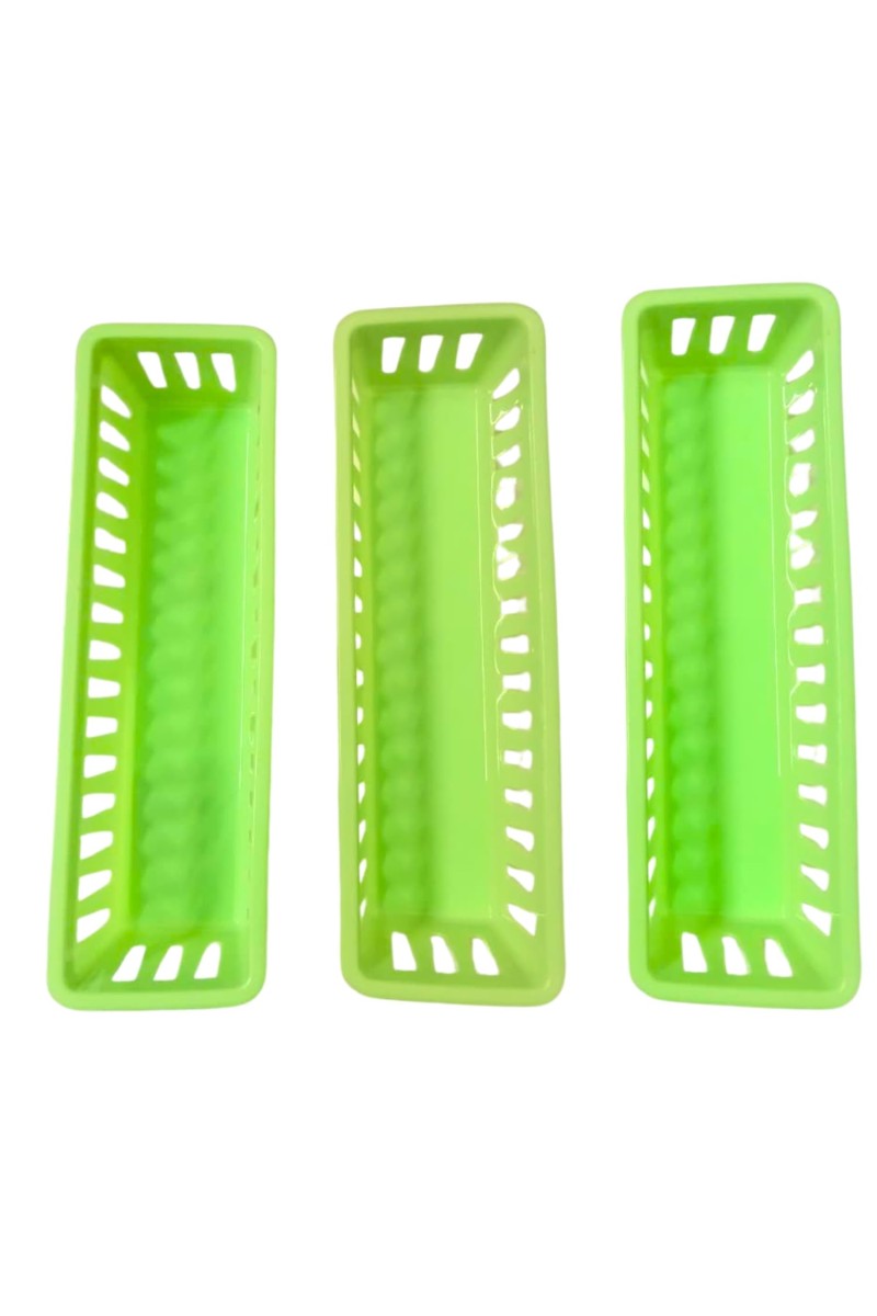 Plastic Basket Organizer – Durable PP Storage Bin with Handles, Stackable & Ventilated – Multi‑Purpose Organizer for Kitchen, Bathroom, Pantry, Office