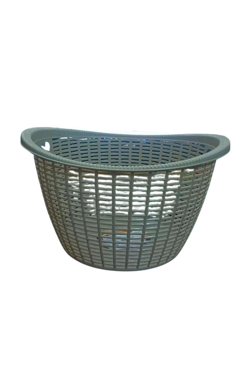 Plastic Fruit Basket with Ventilated Mesh Design – Lightweight Multipurpose Kitchen Storage Basket for Fruits & Vegetables | Durable Open Weave Basket for Home Use (Grey). (Grey)