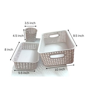 Light purple Plastic Storage Basket, Durable Storage Container, Organizer Basket, Home Storage, Plastic Basket for Closet, Bathroom, Kitchen, Office combo (set of 3) (Light purple) Light purple Plastic Storage Basket, Durable Storage Container, Organizer Basket, Home Storage, Plastic Basket for Closet, Bathroom, Kitchen, Office combo (set of 3) (Light purple)
