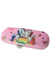 3D Hard Cover Large Capacity Waterproof Cute Pencil Case Stationery Cosmetic Box with Compartments Pencil Case for Kids Boys Cute Pen Pouch for Kindergarten and School (Pink Unicorns)