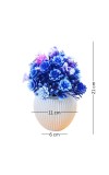 HiTechMart Artificial Flower Arrangement in Vase – Lifelike Blue & Purple Faux Bouquet for Home Décor, Office, Living Room, Table Centerpiece, and Gift – Elegant & Maintenance-Free