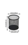 Black Round Mesh Pen Stand Pencil Holder pack of 1 I Desk Organizer for Office, Study & Home (Black)