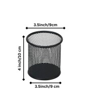 Black Round Mesh Pen Stand Pencil Holder pack of 1 I Desk Organizer for Office, Study & Home (Black) Black Round Mesh Pen Stand Pencil Holder pack of 1 I Desk Organizer for Office, Study & Home (Black)