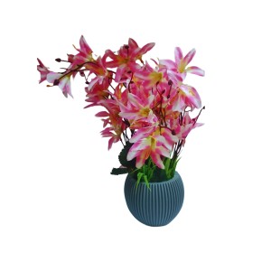 Artificial Lily Flower Bouquet for Home, Office, and Party Decor – Realistic Faux Lily Flowers