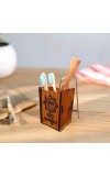 Wooden Pen Holder Stand – Pencil Cup, Makeup Brush Holder, Desk Organizer for Office, Home Decor & Art Supplies Storage