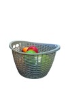 Plastic Fruit Basket with Ventilated Mesh Design – Lightweight Multipurpose Kitchen Storage Basket for Fruits & Vegetables | Durable Open Weave Basket for Home Use (Grey). (Grey)