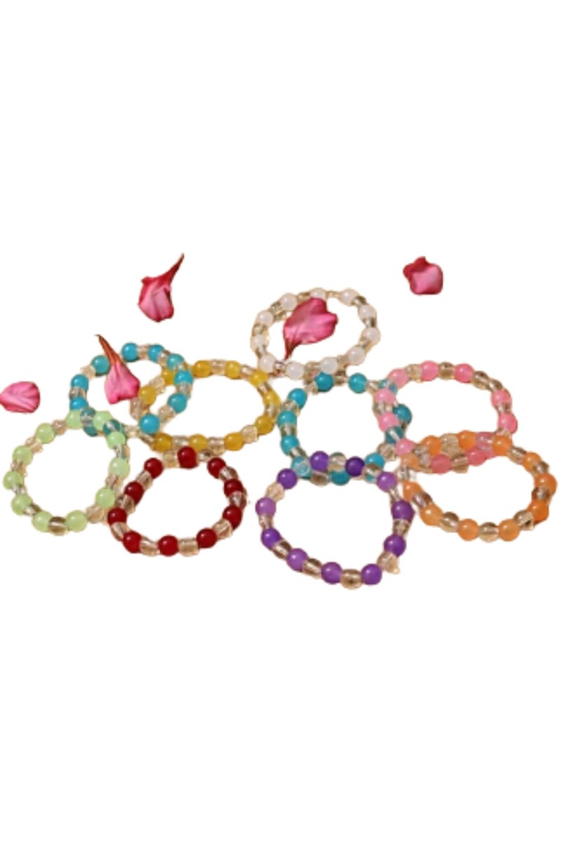 Crushed Glass & Pastel Beads Bracelets – Perfect for Kids, Girls & Women, Kanya Bhoj, Navratri & Return Gifts (Set of 9 Multicolor)