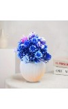 HiTechMart Artificial Flower Arrangement in Vase – Lifelike Blue & Purple Faux Bouquet for Home Décor, Office, Living Room, Table Centerpiece, and Gift – Elegant & Maintenance-Free