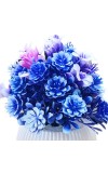 HiTechMart Artificial Flower Arrangement in Vase – Lifelike Blue & Purple Faux Bouquet for Home Décor, Office, Living Room, Table Centerpiece, and Gift – Elegant & Maintenance-Free