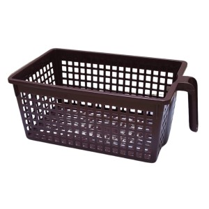 Hi Tech Sales No. 1 Basket for Fruit, vagitable, Stationary, Storage Basket & Container Small (Colour-Navy Blue, Brown, Chocolate), Plastic Handy Basket. (Brown)