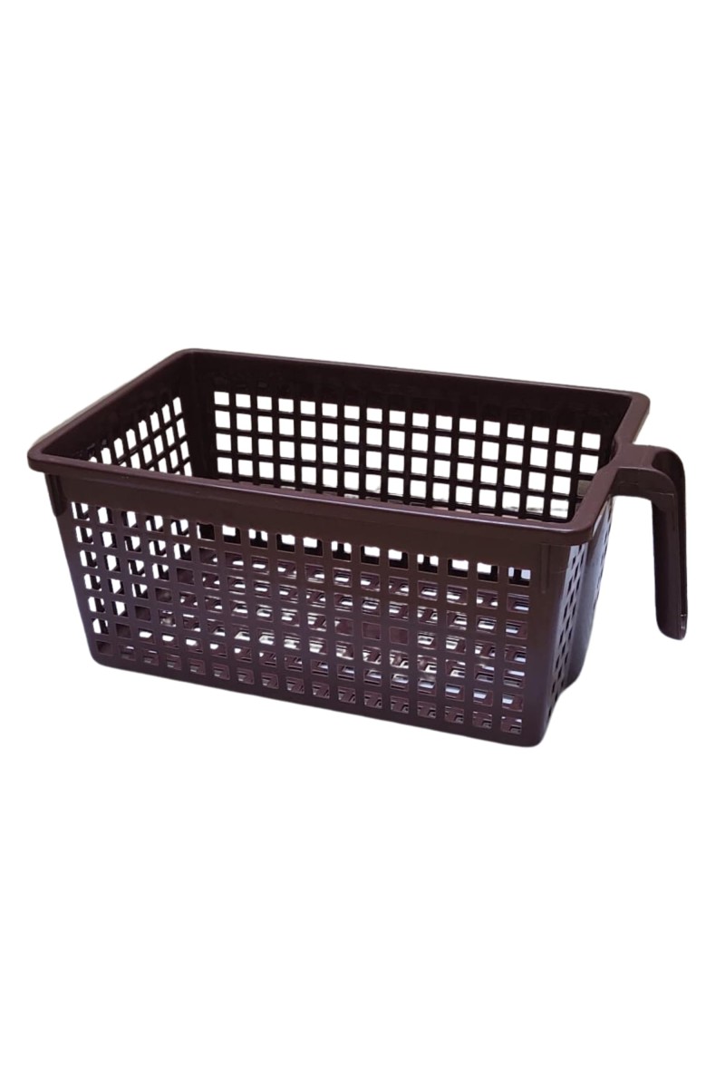 Hi Tech Sales No. 1 Basket for Fruit, vagitable, Stationary, Storage Basket & Container Small (Colour-Navy Blue, Brown, Chocolate), Plastic Handy Basket. (Brown)