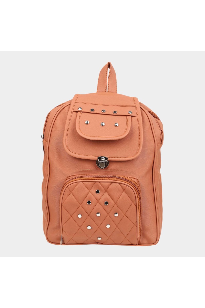 Brink Women's Tan Polyurethane Backpack - (M644)