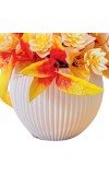 HiTechMart Artificial Flower Arrangement with Vase – Lifelike Orange & Yellow Faux Bouquet for Home Décor, Office, Living Room, Table Centerpiece, and Gift – Elegant & Maintenance-Free