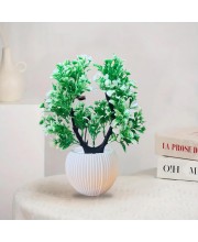 HiTechMart Artificial Heart-Shaped Green Plant in Vase – Lifelike Faux Bonsai Tree for Home Décor, Office, Living Room, Table Centerpiece, and Gift – Elegant & Maintenance-Free