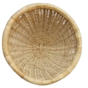 Handmade Natural Cane Basket | Round Bamboo Storage Basket for Fruits, Vegetables & Decor, Beter Jhuri