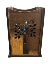 Wooden Pen Holder Stand – Pencil Cup, Makeup Brush Holder, Desk Organizer for Office, Home Decor & Art Supplies Storage