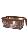Hi Tech Sales No. 1 Basket for Fruit, vagitable, Stationary, Storage Basket & Container Small (Colour-Navy Blue, Brown, Chocolate), Plastic Handy Basket. (Chocolate)