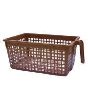 Hi Tech Sales No. 1 Basket for Fruit, vagitable, Stationary, Storage Basket & Container Small (Colour-Navy Blue, Brown, Chocolate), Plastic Handy Basket. (Chocolate)