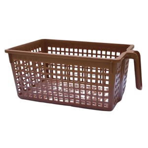 Hi Tech Sales No. 1 Basket for Fruit, vagitable, Stationary, Storage Basket & Container Small (Colour-Navy Blue, Brown, Chocolate), Plastic Handy Basket. (Chocolate)