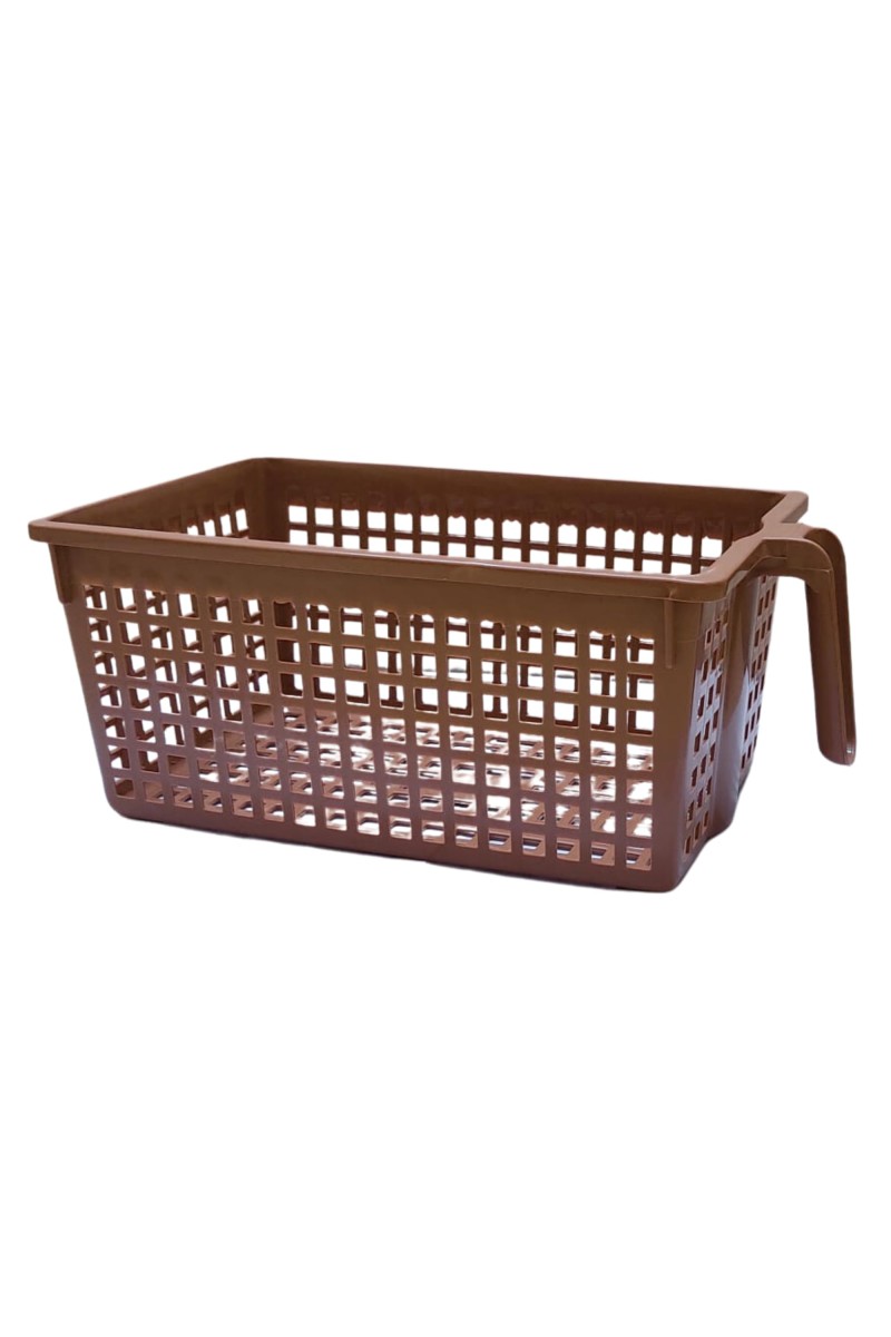 Hi Tech Sales No. 1 Basket for Fruit, vagitable, Stationary, Storage Basket & Container Small (Colour-Navy Blue, Brown, Chocolate), Plastic Handy Basket. (Chocolate)