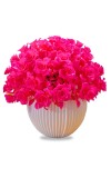 HiTechMart Artificial Rose Flower Arrangement in Vase – Lifelike Hot Pink Faux Roses for Home Décor, Office, Living Room, Table Centerpiece, and Gift – Elegant & Maintenance-Free