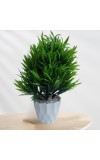 Hitech Sales Artificial Bamboo Leaves Bunch with Plastic Pot (30 x 24 cm) Color - Green