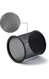 Black Round Mesh Pen Stand Pencil Holder pack of 1 I Desk Organizer for Office, Study & Home (Black)