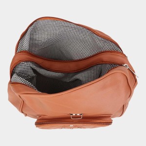 Brink Women's Tan Polyurethane Backpack - (M644) Brink Women's Tan Polyurethane Backpack - (M644)