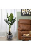 Hi Tech Sales Artificial Palm Tree Plants Standable | 10 Green Leaves, Big Ornamental Plant for Interior Decor/Home Decor/Office Decor | 43.5 inch Tall Natural Looking Tree Feel Real, Super Quality