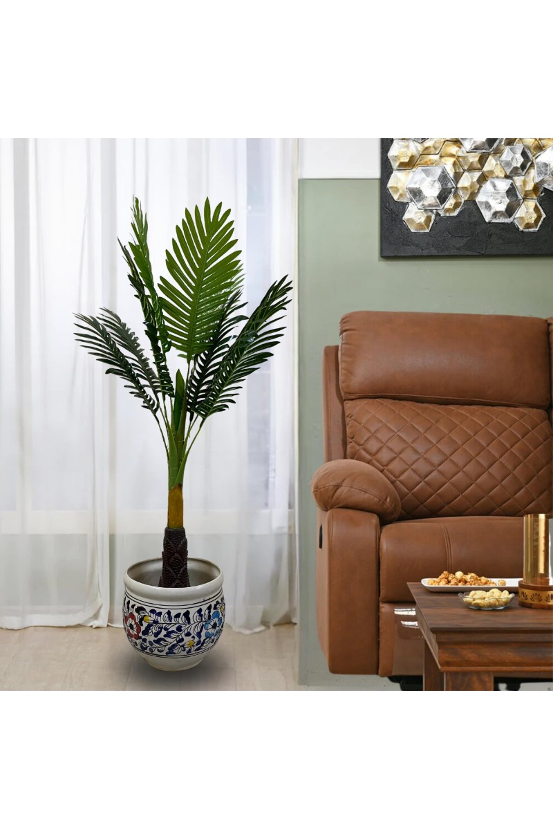 Hi Tech Sales Artificial Palm Tree Plants Standable | 10 Green Leaves, Big Ornamental Plant for Interior Decor/Home Decor/Office Decor | 43.5 inch Tall Natural Looking Tree Feel Real, Super Quality