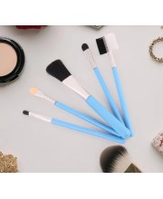 Makeup Brush Set of 5 â€“ Professional Face & Eye Brushes Kit with Soft Bristles | Foundation, Blush, Eyeshadow & Eyebrow Brushes | Lightweight Blue Handle Cosmetic Tools (3 Colors may vary)