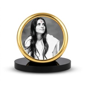 Car Desk/Table Top Anandamayi Maa Metal Golden Photo Stand 2x2 Inches, Compact & Stylish Spiritual Display for Car, Home & Office (Pack of 1) (F18546) Car Desk/Table Top Anandamayi Maa Metal Golden Photo Stand 2x2 Inches, Compact & Stylish Spiritual Display for Car, Home & Office (Pack of 1) (F18546)