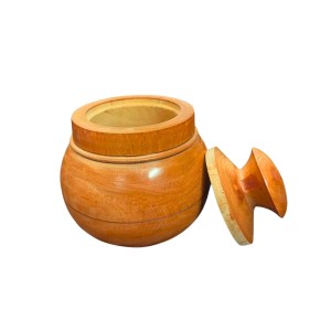 Handcrafted Wooden Jar with Lid | Multipurpose Storage Container for Kitchen, Sugar, salt,dry fruits & Home DÃ©coration (Pack of 3)