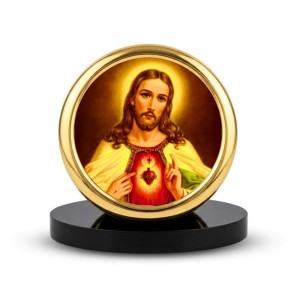 Car Desk/Table Top Lord Jesus Metal Golden Photo Stand 2x2 Inches, Compact & Stylish Spiritual Display for Car, Home & Office (Pack of 1) (F18460) Car Desk/Table Top Lord Jesus Metal Golden Photo Stand 2x2 Inches, Compact & Stylish Spiritual Display for Car, Home & Office (Pack of 1) (F18460)