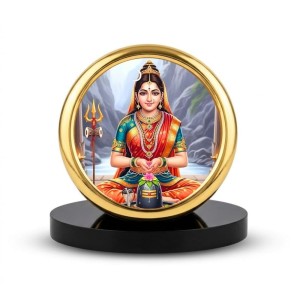 Car Desk/Table Top Goddess Parvathi Metal Golden Photo Stand 2x2 Inches, Compact & Stylish Spiritual Display for Car, Home & Office (Pack of 1) (F18573) Car Desk/Table Top Goddess Parvathi Metal Golden Photo Stand 2x2 Inches, Compact & Stylish Spiritual Display for Car, Home & Office (Pack of 1) (F18573)