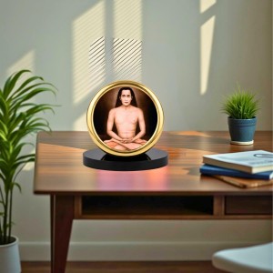 Car Desk/Table Top Mahavatar Babaji Metal Golden Photo Stand 2x2 Inches, Compact & Stylish Spiritual Display for Car, Home & Office (Pack of 1) (F18474)