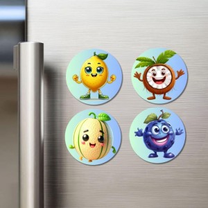 Lemon, Coconut, Musk Melon, Blueberry Fridge Magnets 4 Piece Set | 3 Inch Round Wall Fridge Decor (F23271) Lemon, Coconut, Musk Melon, Blueberry Fridge Magnets 4 Piece Set | 3 Inch Round Wall Fridge Decor (F23271)