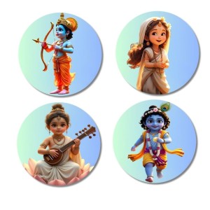 Shiva, Shakti, Ganesha, Kartikeya, and Krishna. Fridge Magnets 4 Piece Set | 3 Inch Round Wall Fridge Decor (F23198) Shiva, Shakti, Ganesha, Kartikeya, and Krishna. Fridge Magnets 4 Piece Set | 3 Inch Round Wall Fridge Decor (F23198)