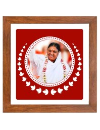 Mata Amritanandamayi Digital Photo In Square Frame, Size 14x14 Inch | Hindu Religious Picture For Home Temple, Office & Gift | Wall Art & Pooja Decor (F10560)