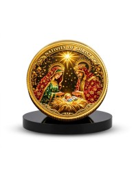 Car Desk/Table Top Lord Jesus Metal Golden Photo Stand 2x2 Inches, Compact & Stylish Spiritual Display for Car, Home & Office (Pack of 1) (F18521)