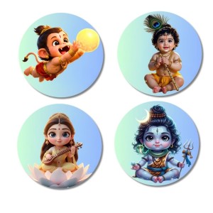 Hanuman, Krishna, Lakshmi, Shiva Fridge Magnets 4 Piece Set | 3 Inch Round Wall Fridge Decor (F23251) Hanuman, Krishna, Lakshmi, Shiva Fridge Magnets 4 Piece Set | 3 Inch Round Wall Fridge Decor (F23251)
