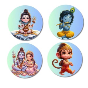 Hanuman, Ganesha, Shiva, and Parvati. Fridge Magnets 4 Piece Set | 3 Inch Round Wall Fridge Decor (F22829) Hanuman, Ganesha, Shiva, and Parvati. Fridge Magnets 4 Piece Set | 3 Inch Round Wall Fridge Decor (F22829)