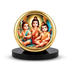 Car Desk/Table Top Rama Lakshmana Bharatha Metal Golden Photo Stand 2x2 Inches, Compact & Stylish Spiritual Display for Car, Home & Office (Pack of 1) (F18905) Car Desk/Table Top Rama Lakshmana Bharatha Metal Golden Photo Stand 2x2 Inches, Compact & Stylish Spiritual Display for Car, Home & Office (Pack of 1) (F18905)