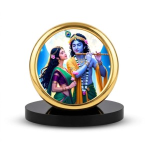 Car Desk/Table Top Lord Krsihna and Radha Metal Golden Photo Stand 2x2 Inches, Compact & Stylish Spiritual Display for Car, Home & Office (Pack of 1) (F18571) Car Desk/Table Top Lord Krsihna and Radha Metal Golden Photo Stand 2x2 Inches, Compact & Stylish Spiritual Display for Car, Home & Office (Pack of 1) (F18571)