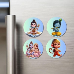 Hanuman, Ganesha, Shiva, and Parvati. Fridge Magnets 4 Piece Set | 3 Inch Round Wall Fridge Decor (F22829) Hanuman, Ganesha, Shiva, and Parvati. Fridge Magnets 4 Piece Set | 3 Inch Round Wall Fridge Decor (F22829)
