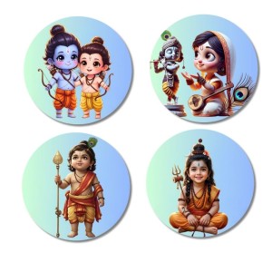Ram–Lakshman, Shiva–Parvati, Kartikeya, Shiva Fridge Magnets 4 Piece Set | 3 Inch Round Wall Fridge Decor (F23262) Ram–Lakshman, Shiva–Parvati, Kartikeya, Shiva Fridge Magnets 4 Piece Set | 3 Inch Round Wall Fridge Decor (F23262)