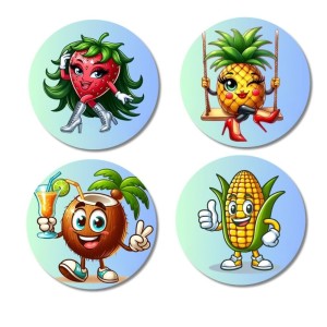 Avocado, Onion, Sapota, Mango Fridge Magnets 4 Piece Set | 3 Inch Round Wall Fridge Decor (F23325) Avocado, Onion, Sapota, Mango Fridge Magnets 4 Piece Set | 3 Inch Round Wall Fridge Decor (F23325)