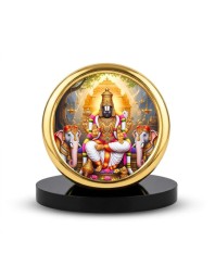 Car Desk/Table Top Lord Venkateswara Metal Golden Photo Stand 2x2 Inches, Compact & Stylish Spiritual Display for Car, Home & Office (Pack of 1) (F18731)