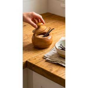 Handcrafted Wooden Jar with Lid | Multipurpose Storage Container for Kitchen, Sugar, salt,dry fruits & Home DÃ©coration (Pack of 3)